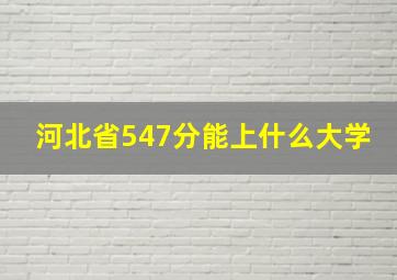 河北省547分能上什么大学