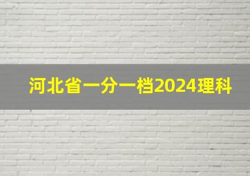 河北省一分一档2024理科