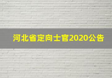 河北省定向士官2020公告