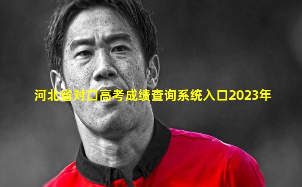 河北省对口高考成绩查询系统入口2023年