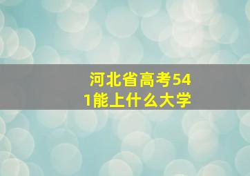 河北省高考541能上什么大学