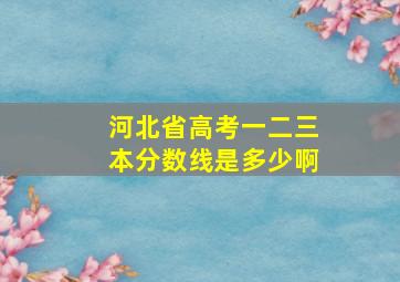 河北省高考一二三本分数线是多少啊