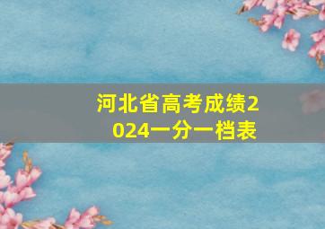 河北省高考成绩2024一分一档表