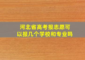 河北省高考报志愿可以报几个学校和专业吗