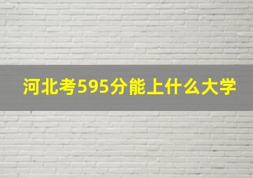 河北考595分能上什么大学