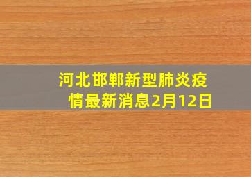 河北邯郸新型肺炎疫情最新消息2月12日