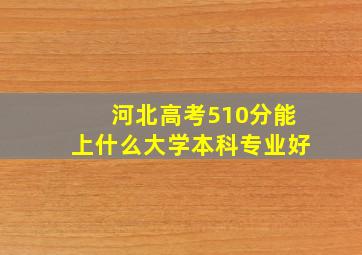 河北高考510分能上什么大学本科专业好