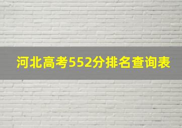 河北高考552分排名查询表