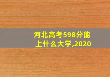 河北高考598分能上什么大学,2020