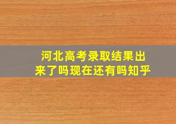 河北高考录取结果出来了吗现在还有吗知乎