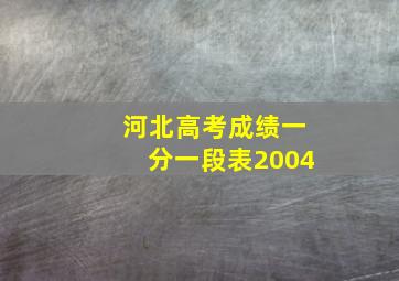 河北高考成绩一分一段表2004