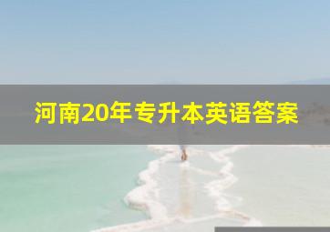 河南20年专升本英语答案