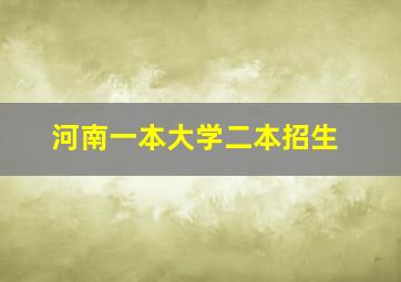 河南一本大学二本招生