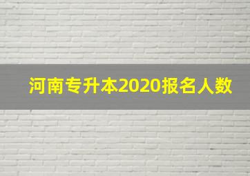 河南专升本2020报名人数