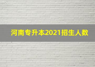 河南专升本2021招生人数