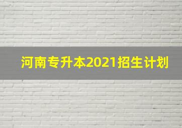 河南专升本2021招生计划