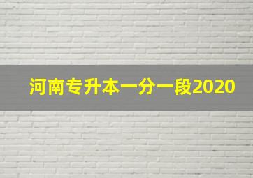 河南专升本一分一段2020