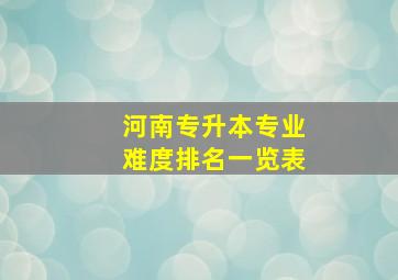 河南专升本专业难度排名一览表