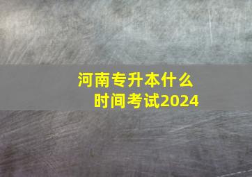 河南专升本什么时间考试2024