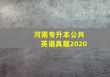 河南专升本公共英语真题2020