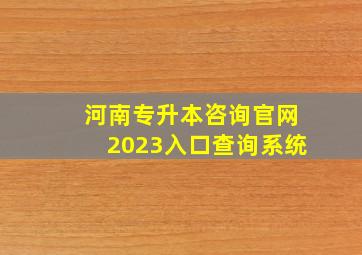 河南专升本咨询官网2023入口查询系统