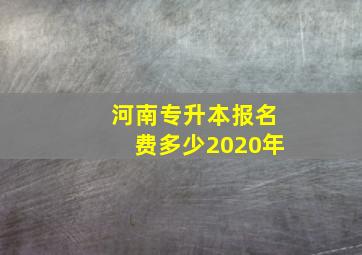 河南专升本报名费多少2020年