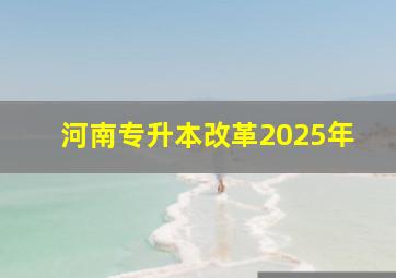 河南专升本改革2025年