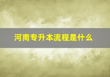 河南专升本流程是什么