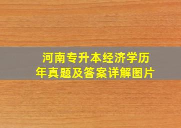 河南专升本经济学历年真题及答案详解图片