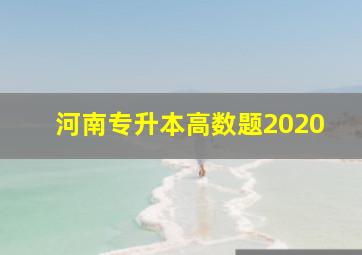 河南专升本高数题2020