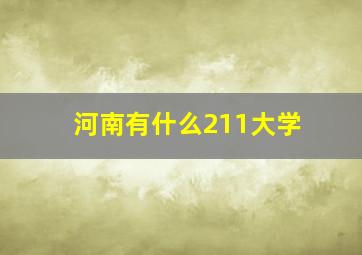 河南有什么211大学