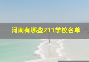 河南有哪些211学校名单