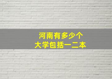 河南有多少个大学包括一二本