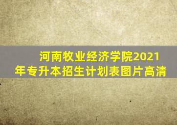 河南牧业经济学院2021年专升本招生计划表图片高清