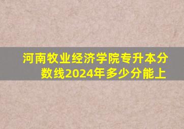 河南牧业经济学院专升本分数线2024年多少分能上