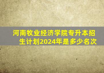 河南牧业经济学院专升本招生计划2024年是多少名次