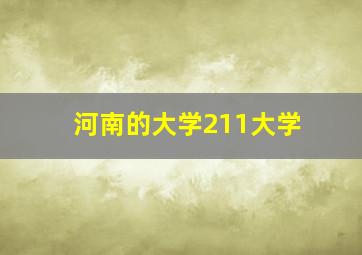 河南的大学211大学