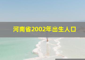 河南省2002年出生人口