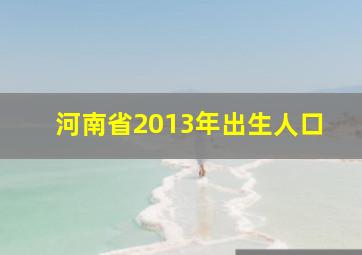 河南省2013年出生人口