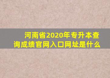 河南省2020年专升本查询成绩官网入口网址是什么