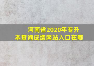 河南省2020年专升本查询成绩网站入口在哪