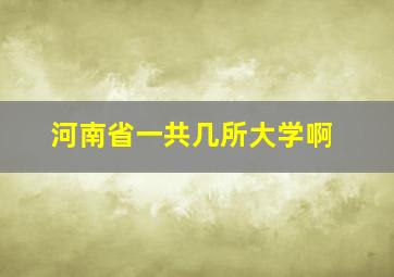 河南省一共几所大学啊