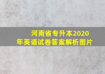 河南省专升本2020年英语试卷答案解析图片