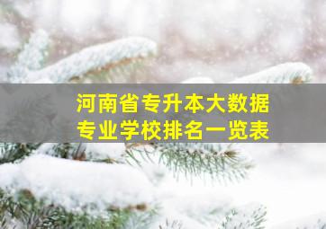 河南省专升本大数据专业学校排名一览表