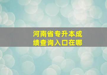 河南省专升本成绩查询入口在哪