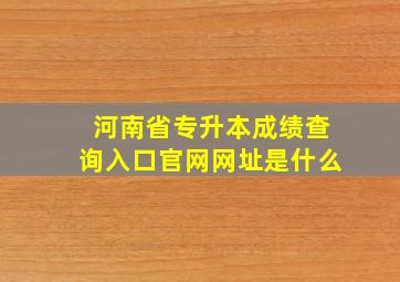 河南省专升本成绩查询入口官网网址是什么