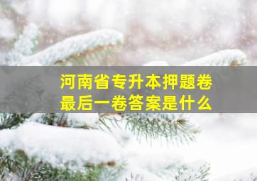 河南省专升本押题卷最后一卷答案是什么