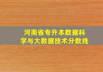 河南省专升本数据科学与大数据技术分数线