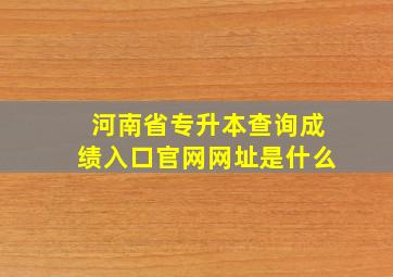 河南省专升本查询成绩入口官网网址是什么