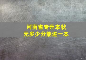 河南省专升本状元多少分能进一本